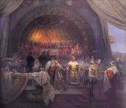 Alfons Mucha The Union of Slavic Dynasties oil